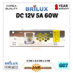Power Supply Trafo Brilux DC 12V 5A | 60W (Super Quality)